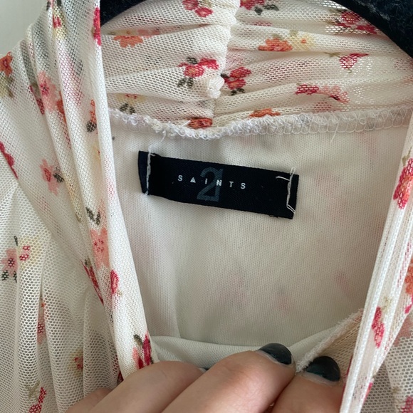 Floral crop top blouse - Picture 3 of 4